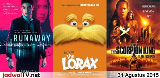 Jadwal Film dan Sepakbola 31 Agustus 2015