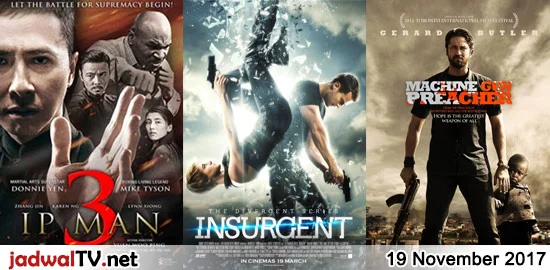 Jadwal Film dan Sepakbola 19 November 2017